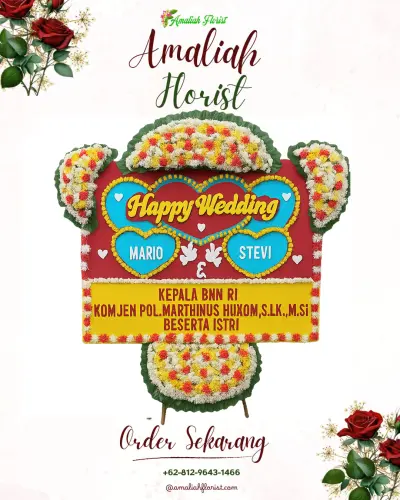 Karangan Papan Bunga Pernikahan di Sudimoro